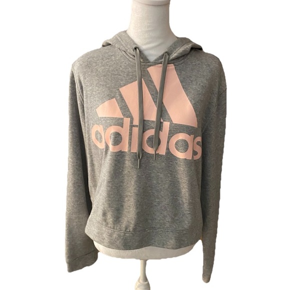 adidas Sweaters - Adidas Women's Hoodie in Gray and Pink